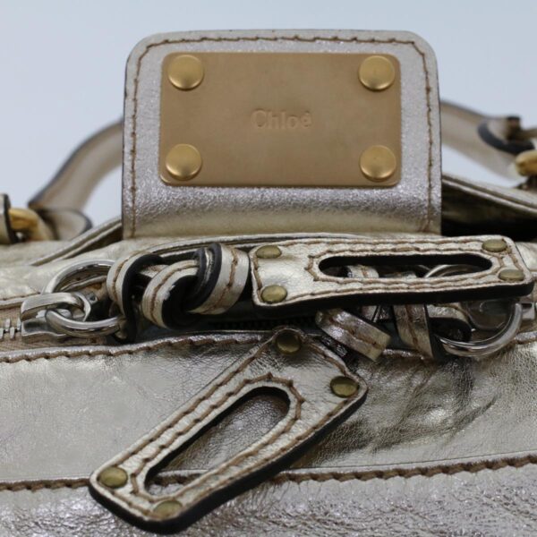 Chloe Paddington Hand Bag Leather Gold Tone tb711