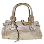 Chloe Paddington Hand Bag Leather Gold Tone tb711