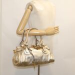 Chloe Paddington Hand Bag Leather Gold Tone tb711