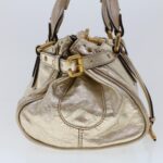 Chloe Paddington Hand Bag Leather Gold Tone tb711