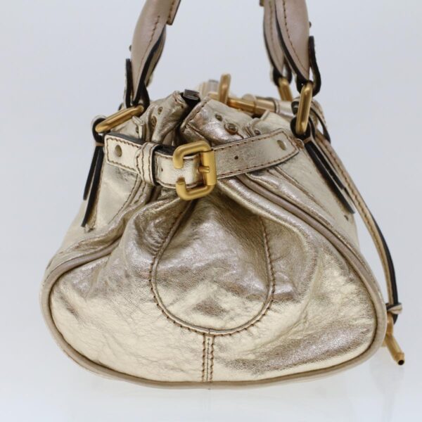 Chloe Paddington Hand Bag Leather Gold Tone tb711