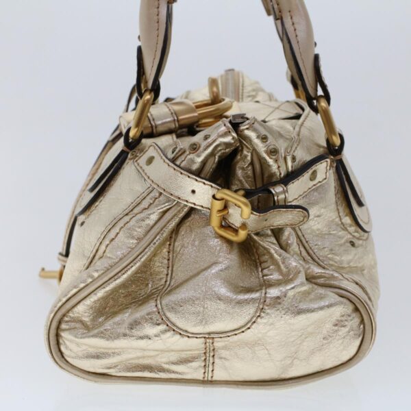 Chloe Paddington Hand Bag Leather Gold Tone tb711