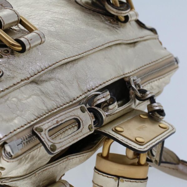 Chloe Paddington Hand Bag Leather Gold Tone tb711