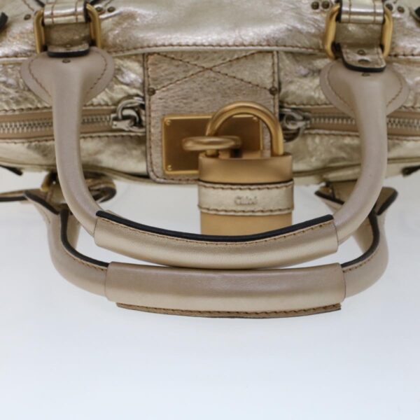 Chloe Paddington Hand Bag Leather Gold Tone tb711