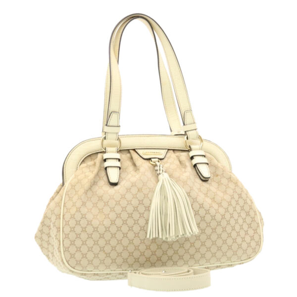 CELINE Macadam Canvas 2way Shoulder Bag Hand Bag Beige  th2019
