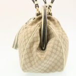 CELINE Macadam Canvas 2way Shoulder Bag Hand Bag Beige  th2019