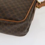 CELINE Macadam Canvas Shoulder Bag PVC Leather Brown  th2544
