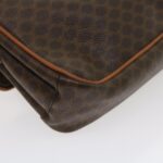 CELINE Macadam Canvas Shoulder Bag PVC Leather Brown  th2544