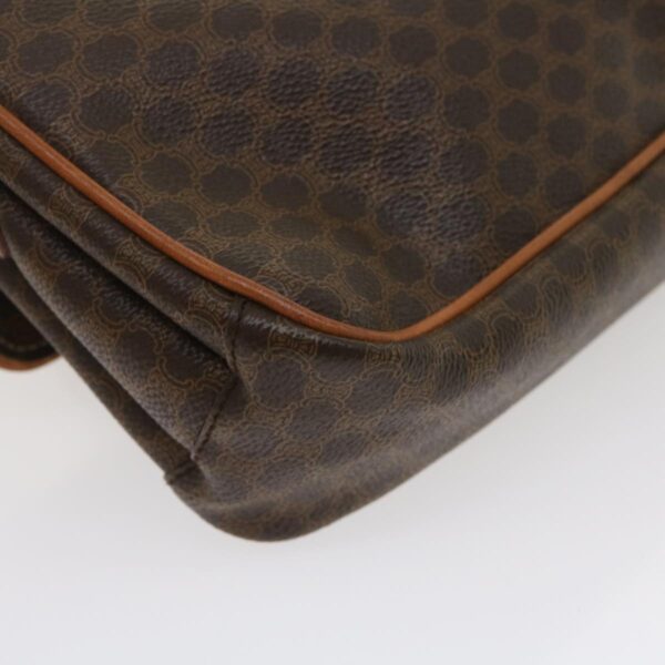 CELINE Macadam Canvas Shoulder Bag PVC Leather Brown  th2544