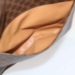 CELINE Macadam Canvas Shoulder Bag PVC Leather Brown  th2544