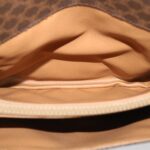 CELINE Macadam Canvas Shoulder Bag PVC Leather Brown  th2544