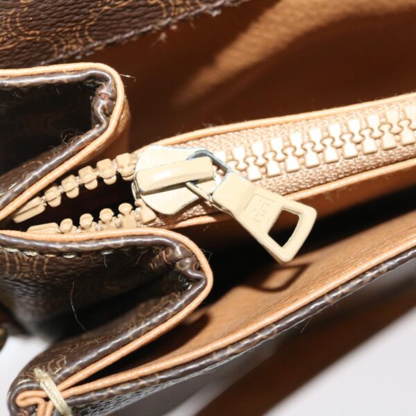 CELINE Macadam Canvas Shoulder Bag PVC Leather Brown  th2544