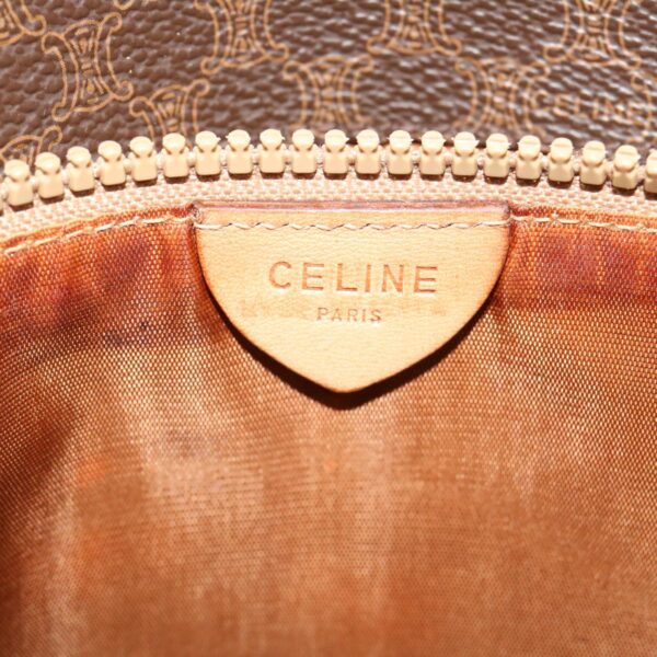 CELINE Macadam Canvas Shoulder Bag PVC Leather Brown  th2544