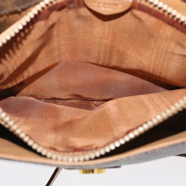CELINE Macadam Canvas Shoulder Bag PVC Leather Brown  th2544
