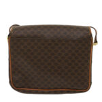 CELINE Macadam Canvas Shoulder Bag PVC Leather Brown  th2544