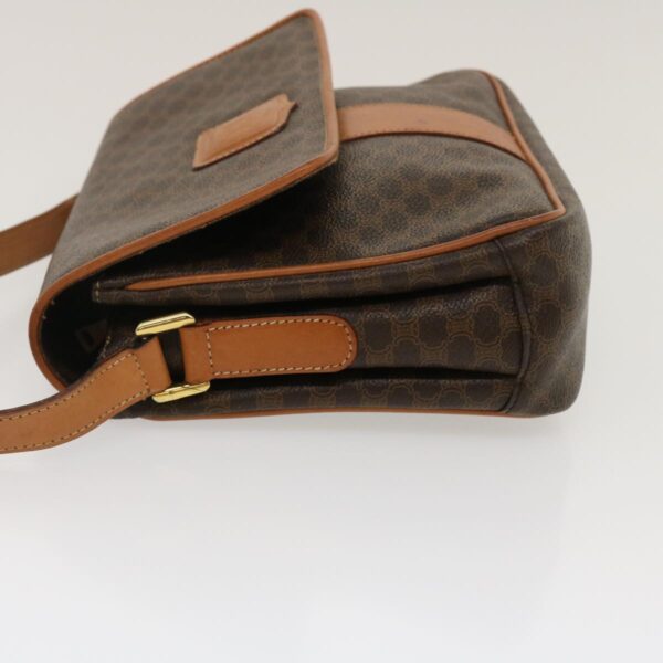 CELINE Macadam Canvas Shoulder Bag PVC Leather Brown  th2544