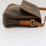 CELINE Macadam Canvas Shoulder Bag PVC Leather Brown  th2544