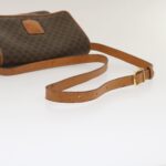 CELINE Macadam Canvas Shoulder Bag PVC Leather Brown  th2544