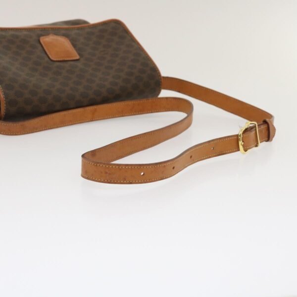 CELINE Macadam Canvas Shoulder Bag PVC Leather Brown  th2544