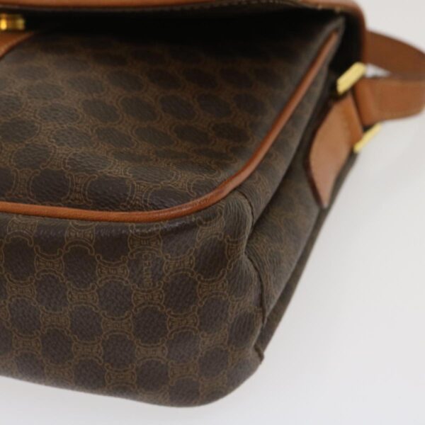 CELINE Macadam Canvas Shoulder Bag PVC Leather Brown  th2544
