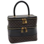 CELINE Macadam Canvas Vany Cosmetic Pouch Black  28799A