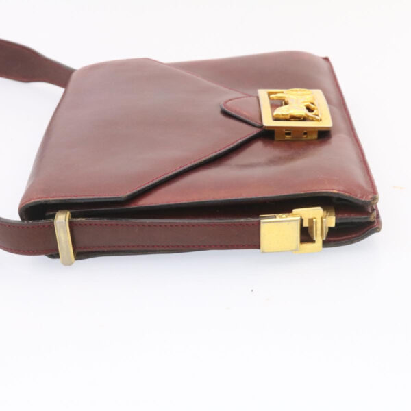 CELINE Horse Carriage Shoulder Bag Leather Bordeaux  rd205