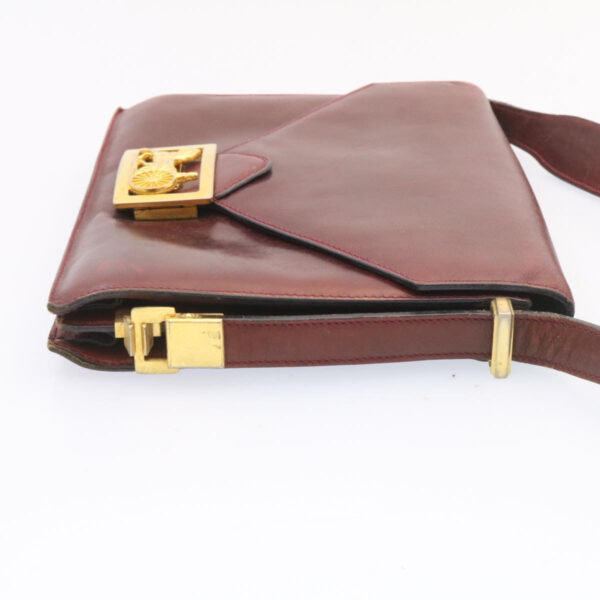 CELINE Horse Carriage Shoulder Bag Leather Bordeaux  rd205