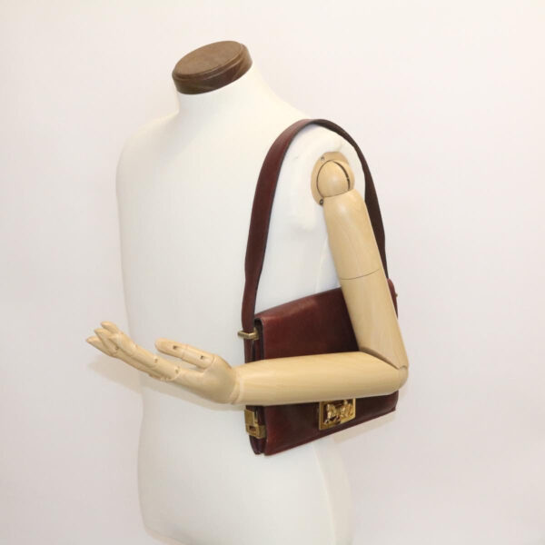 CELINE Horse Carriage Shoulder Bag Leather Bordeaux  rd205