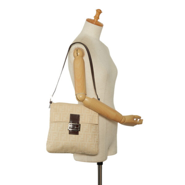 Fendi Zucca Mamma Bucket One Shoulder Bag Handbag 26730 Ivory