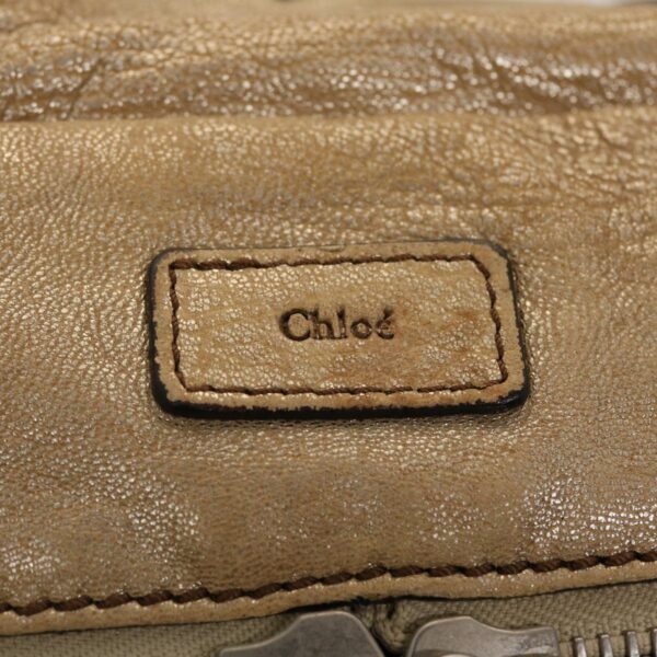 Chloe Saskia Shoulder Bag Leather Gold yb203