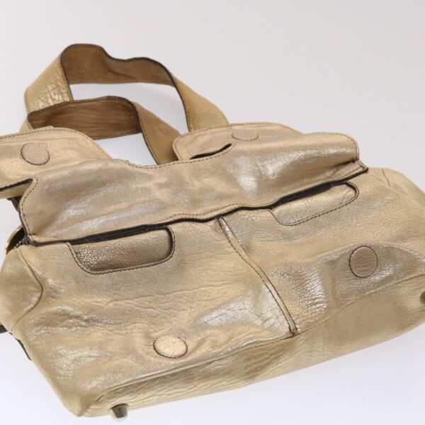 Chloe Saskia Shoulder Bag Leather Gold yb203