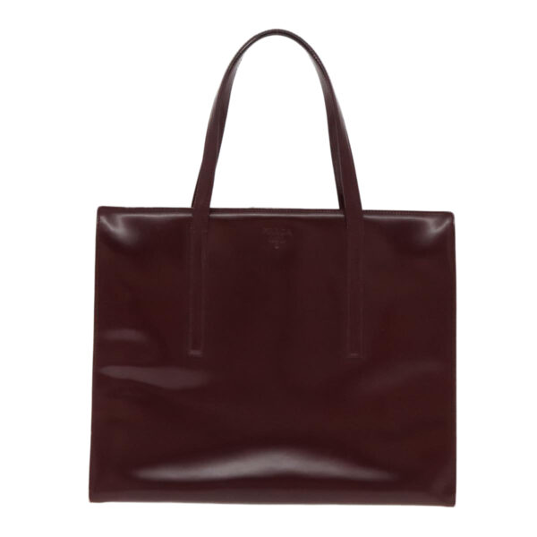 PRADA Hand Bag Leather Red Silver  yk15662