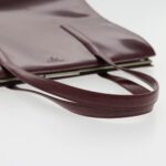 PRADA Hand Bag Leather Red Silver  yk15662