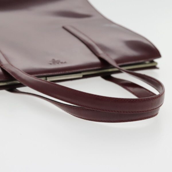 PRADA Hand Bag Leather Red Silver  yk15662