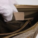 Chloe Snake Pattern Mercy Hand Bag Leather Beige yk6378
