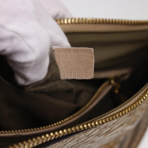 Chloe Snake Pattern Mercy Hand Bag Leather Beige yk6378