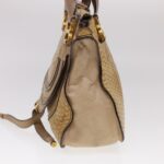 Chloe Snake Pattern Mercy Hand Bag Leather Beige yk6378