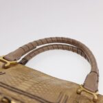 Chloe Snake Pattern Mercy Hand Bag Leather Beige yk6378