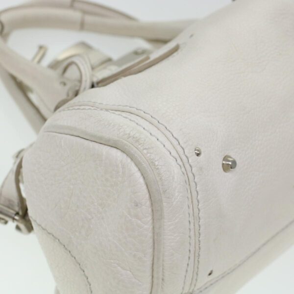 Chloe Paddington Hand Bag Leather White 03-08-51-5191 yk6940