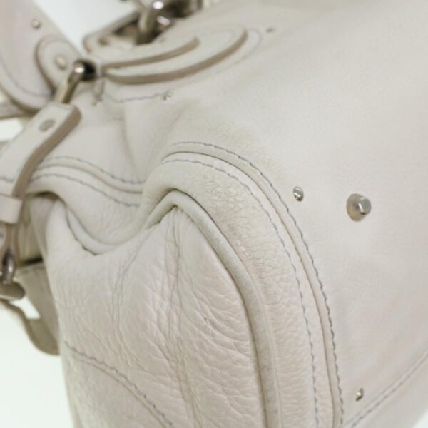Chloe Paddington Hand Bag Leather White 03-08-51-5191 yk6940