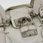 Chloe Paddington Hand Bag Leather White 03-08-51-5191 yk6940