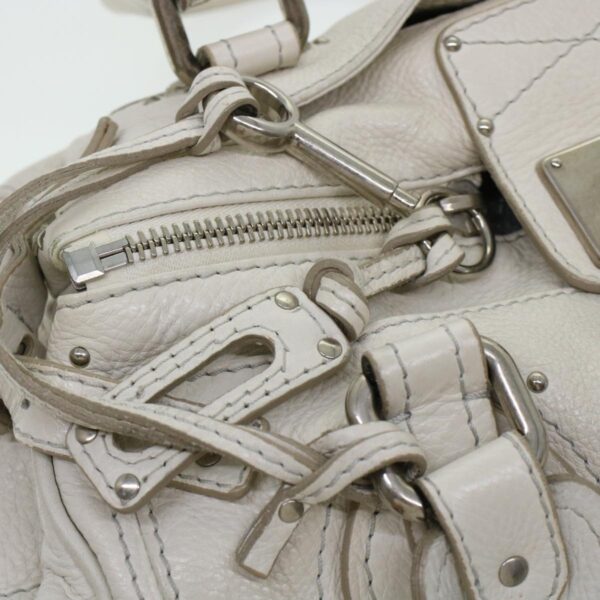 Chloe Paddington Hand Bag Leather White 03-08-51-5191 yk6940