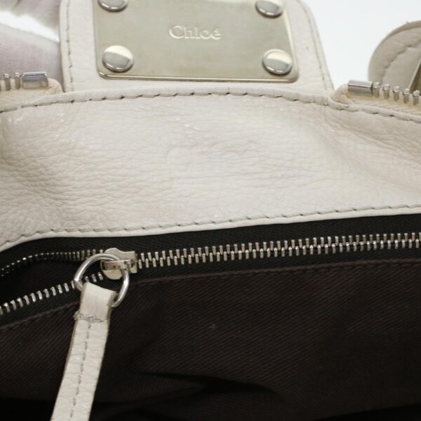 Chloe Paddington Hand Bag Leather White 03-08-51-5191 yk6940