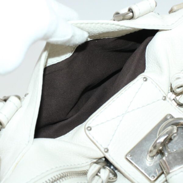 Chloe Paddington Hand Bag Leather White 03-08-51-5191 yk6940
