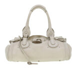 Chloe Paddington Hand Bag Leather White 03-08-51-5191 yk6940