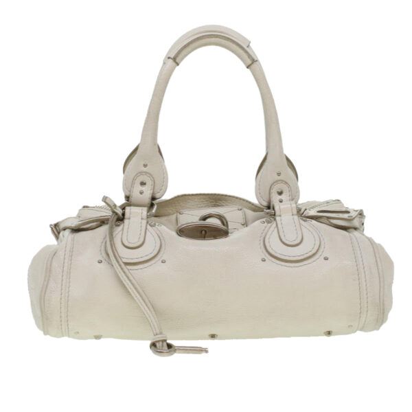 Chloe Paddington Hand Bag Leather White 03-08-51-5191 yk6940