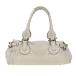 Chloe Paddington Hand Bag Leather White 03-08-51-5191 yk6940