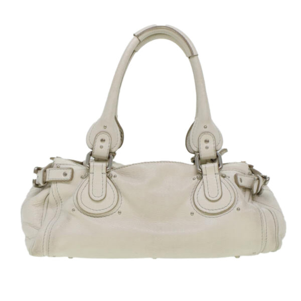 Chloe Paddington Hand Bag Leather White 03-08-51-5191 yk6940