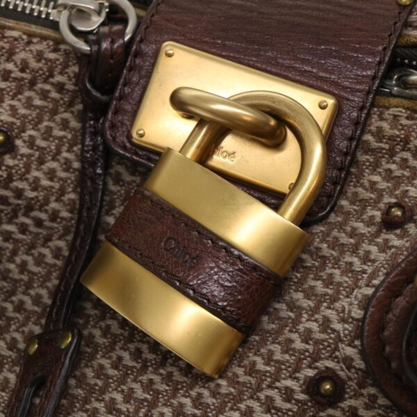 Chloe Paddington Boston Bag Wool Brown 03-07-51-5267 yk8036
