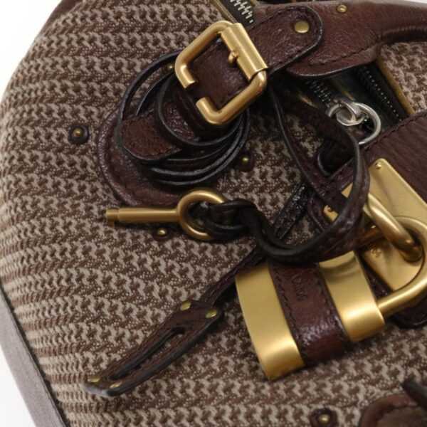 Chloe Paddington Boston Bag Wool Brown 03-07-51-5267 yk8036